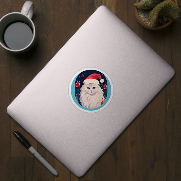 Turkish Angora Cat Xmas, Love Cats by logiamerch